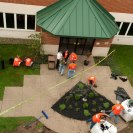 Photo: An aerial view of the greening of the small garden near the entrance of the Freemasons Pavilion.