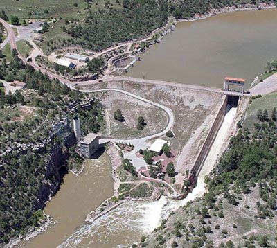 Photo: Reclamation Awards $7.8 Million Contract for Guernsey Dam Modification - Guernsey Dam is scheduled to undergo modifications in relation to work being performed at Glendo Dam, located 25 miles upstream from Guernsey. The modifications are in response to Reclamation's safety of dams recommendations and will ensure structural integrity of Glendo and Guernsey Dams should a large flood event occur. http://on.doi.gov/RAOKnz