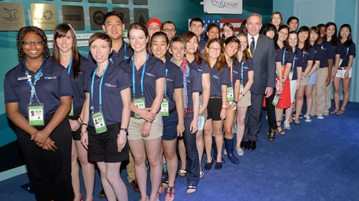 Assistant Secretary of State for East Asian and Pacific Affairs Kurt Campbell meets with U.S. Student Ambassadors at the USA Pavilion 2012 in Yeosu, South Korea, on July 14, 2012. [State Department photo by Brendan Thornton/ Public Domain]