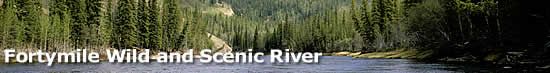 River photo and superimposed text, Fortymile National Wild, Scenic and Recreational River