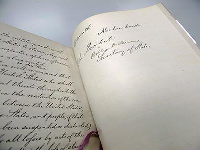 Photo: President Lincoln drafted an emancipation proclamation in July 1862.  He delayed issuing it till the Union had a military victory.  On Sept 22, 1862, after the victory at the Battle of Antietam, he signed the Preliminary Emancipation Proclamation.  It warned rebel forces that if they did not surrender and rejoin the Union in 100 days, then all slaves in the rebellious states would be freed.  Once it was clear that the South would not surrender, Lincoln issued the final Emancipation Proclamation Jan 1, 1863.