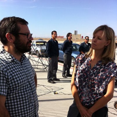 Photo: The AIE players: Mexico City-based sculptor Pedro Reyes and his team and AIE Chief Curator Virginia Shore