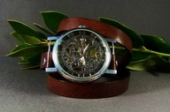 Leather Wach Mechanical Silver and Gold Style by 4MLeatherDesign, $79.00