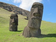 Moai (Chile). 'The strikingly enigmatic moai (statues) are the most pervasive image of Easter Island (Rapa Nui). Dotted all around the island, these massive carved figures stand on stone platforms, like colossal puppets on a supernatural stage. They emanate mystical vibes and it is thought that they represent clan ancestors.'