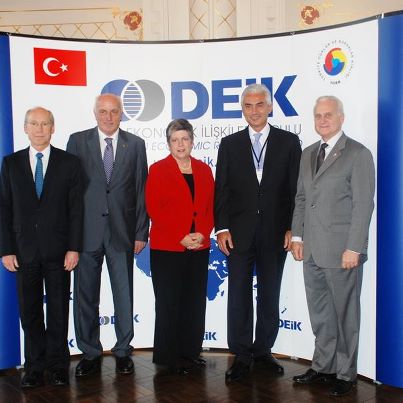 Photo: U.S. Homeland Security Secretary Janet Napolitano met with Turkish businessmen at a luncheon organized by  the Union of Chambers and Commodity Exchanges of Turkey (TOBB) and DEIK/Turkish-American Business Council at Çırağan Palace, Istanbul. (R to L) U.S. Ambassador to Turkey Francis J. Ricciardone, DEIK President Haluk Dinçer, Secretary Napolitano, TOBB Vice President Halim Mete, and U.S. Consul General Scott F. Kilner.