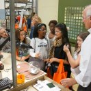 Photo: One of TechSolve's leading Machining Project Managers, Dan Scherrer, giving a group of students a "behind the scenes" look of the M. Eugene Merchant Technology Development Center.