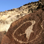 Bird petroglyph in Rinconada Canyon