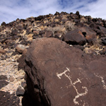 Historic animal brand petroglyph along the Mesa Point Trail.