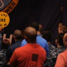 Photo: 121016-N-GC639-121 U.S. 5th FLEET AREA OF OPERATIONS (Oct. 16, 2012) Rear Adm. Ted Branch, Commander, Naval Air Force Atlantic, speaks with sailors during an all hands call aboard Nimitz-class aircraft carrier USS Dwight D. Eisenhower (CVN 69). Branch visited Eisenhower to express his gratitude for all the hard work that the carrier-air wing team has put in to accomplish the mission in the U.S. 5th Fleet area of responsibility and to hear from Sailors about how Naval Air Force Atlantic could better equip the force for fleet tasking.  Eisenhower is deployed to the U.S. 5th Fleet area of responsibility conducting maritime security operations, theater security cooperation efforts and support missions as part of Operation Enduring Freedom. (U.S. Navy photo by Mass Communication Specialist 3rd Class (SW) Ryan D. McLearnon/Released)