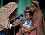 Child getting immunization shot