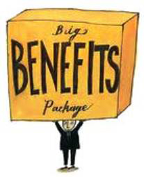 Cartoon charecter depicting benefits