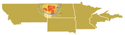 Location of oil patch in the Ninth District