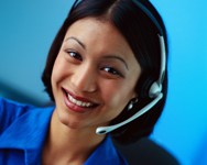 woman on headset