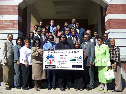 When almost half a million dollars for a new library comes to Fayette, Mississippi, it brings the whole community to the event, as seen in this photo.