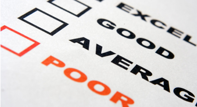 image of a report card with words excellent, good, average and poor