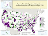 Figure 4a. Rate of Net Migration by Metropolitan and Micropolitan Statistical Area: April 1, 2010 to July 1, 2011