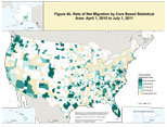 Figure 4b. Rate of Net Migration by Core Based Statistical Area: April 1, 2010 to July 1, 2011