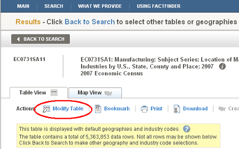 image of the Modify Table Button