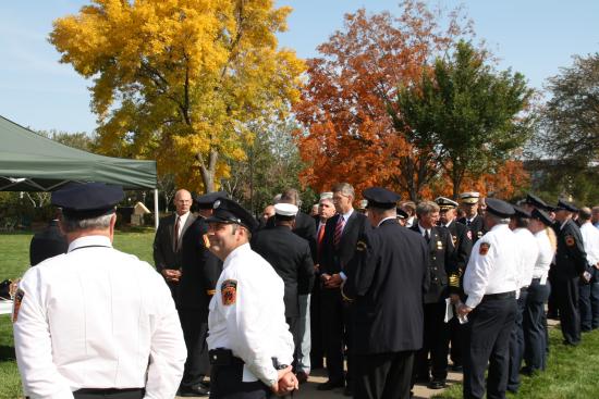 The unveiling and dedication of the new Minnesota Firefighters Memorial