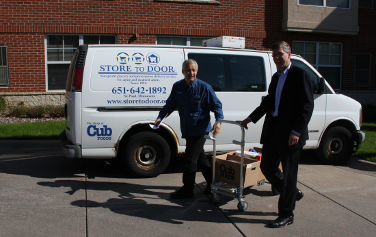 Rep. Paulsen Rides Along with Store To Door During a Delivery to a Local Senior 