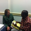 Photo: SBA Administrator Karen Mills mentors an entrepreneur in Jacksonville, Florida during the first ever SBA and AARP National Encore Entrepreneur Mentor Day on October 2, 2012.