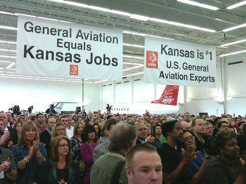 General aviation workers gather in Wichita