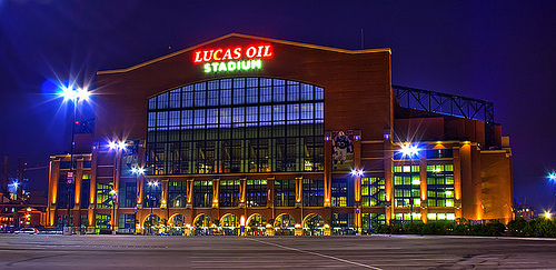 Fans at the Lucas Oil Stadium, pictured here, will be served three flavors of chili made from organic and locally grown ingredients.  The USDA’s National Organic Program oversees the certification of USDA organic products.  (Photo by Carl Van Rooy)