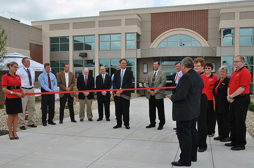 Grand opening at the Community Memorial Healthcare Hospital in Marysville, Kansas.  USDA Rural Development participated in the ribbon cutting ceremony with Marysville Chamber of Commerce, Community Memorial Healthcare Administration, Kansas Hospital Association, Kansas Department of Health and Environment, JE Dunn Construction and Hoefer Wysocki Architects.  Community Memorial Healthcare Photo.