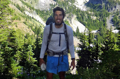 Alex Asai, civil engineer on the Gifford Pinchot National Forest in Vancouver, Wash. spent five months in 2011 hiking the 2,650-mile Pacific Crest Trail. Here Asai is on the Willamette National Forest in Eugene, Ore. (U.S. Forest Service photo)