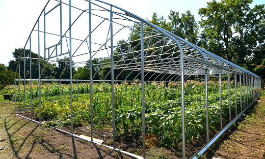 This high tunnel is part of the Cleveland Seasonal High Tunnel Pilot Project administered by the USDA's Natural Resources Conservation Service.