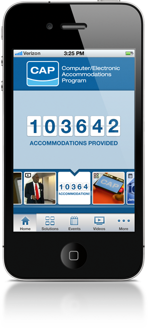 iPhone with CAP Mobile App open