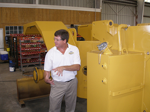 Game Equipment CEO, David Chadwick explains a manufacturing process.