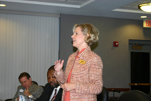 Kansas Rural Development State Director Patty Clark addresses stakeholders at a meeting to foster and support the Northeast Kansas/Kansas City Regional Food Initiative.