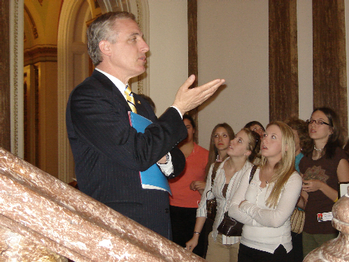 Congressman Murphy provides a tour of the Capitol to Elizabeth Forward High School Student Government members.