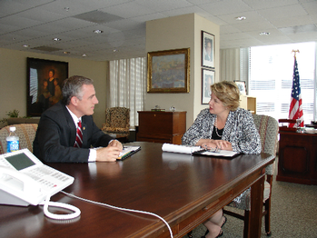 As the member of Congress with the experience of work with children's educational assessments, Congressman Murphy discusses changing to a value added assessment system for the No Child Left Behind Act with Education Secretary Margaret Spelling.