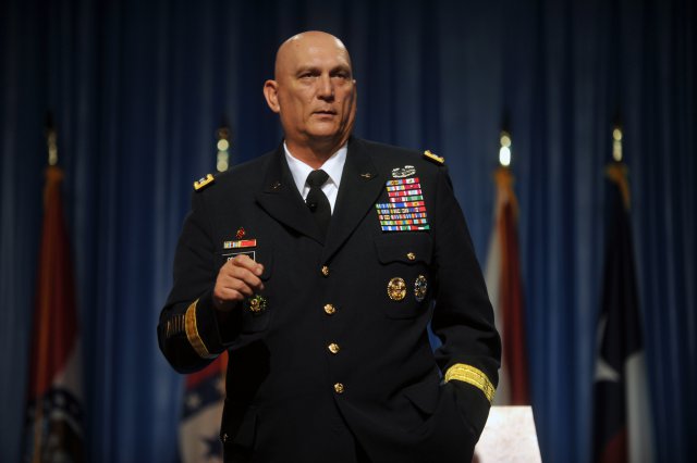 Gen. Raymond T. Odierno, the chief of staff of the Army, addresses the 134th National Guard Association of the United States General Conference in Reno, Nev., Sept. 10, 2012. About 3,700 Army and Air Guard officers, spouses, defense officials and others from all 50 states, Guam, Puerto Rico, the U.S. Virgin Islands and the District of Columbia registered.