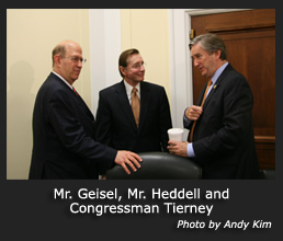 Mr. Geisel, Mr. Heddell and Congressman Tierney