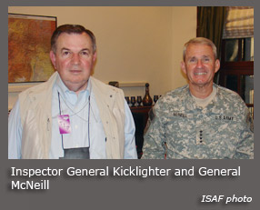 DoD Inspecter General Claude M. Kicklighter and General Dan McNeill. 