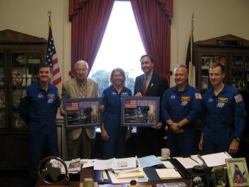 Congressman Olson at a ceremony honoring Chairman Hall and the STS-135 crew