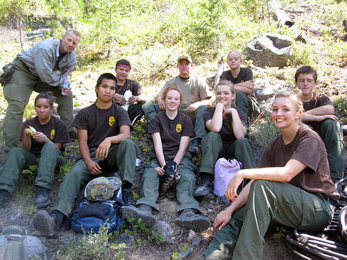 A volunteer group of 14-18 year olds from the Oroville area gathered to pull irrigation piping and pick-up and haul trash from a marijuana grow site northeast of Winthrop, Wash.