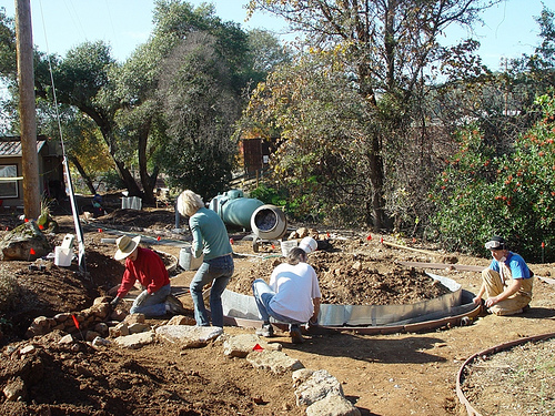 California Earth Team volunteers plant some of the 250 species of native trees and shrubs planned for a 2,000-sq.-foot demonstration garden in Mariposa County. The garden will be compliant with the Americans with Disabilities Act and is expected to host thousands of visitors. 