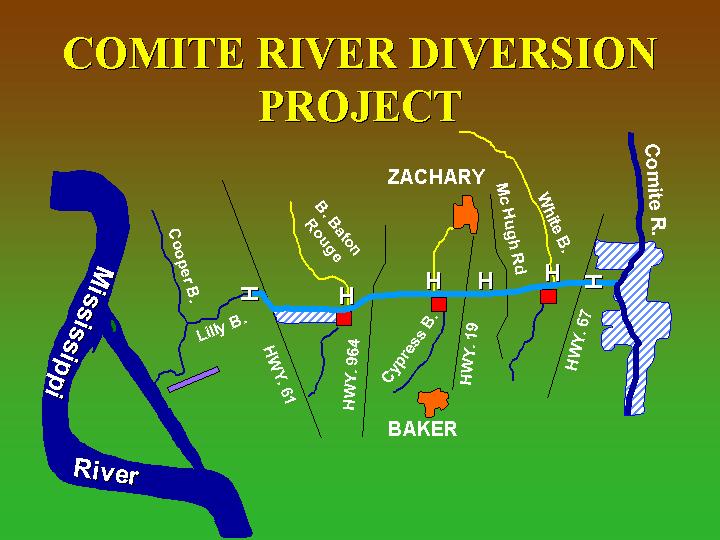 Comite River Diversion Project Map