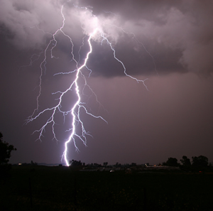 lightning at night