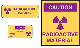 Radioactive material caution sign