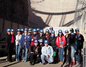 Group of people in front of Hoover Dam (Courtesy of Tahoe-Baikal Institute)