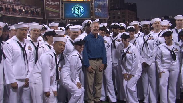 SECNAV Reenlists Sailors at San Diego Padres Baseball Game