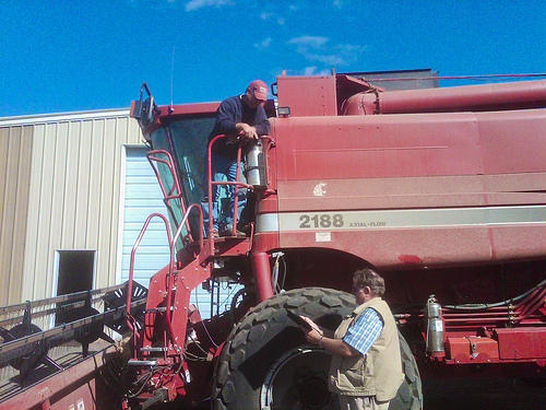 "Don Phillips, NASS interviewer, uses iPad for data collection for the September Agricultural Survey."