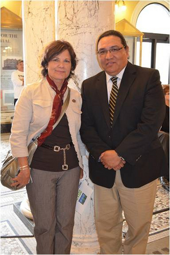 South Dakota USDA Rural Development State Director Elsie Meeks and J.R. LaPlante, Secretary of Tribal Relations for the state of South Dakota mark State Tribal Relations Day at the South Dakota State Capitol.