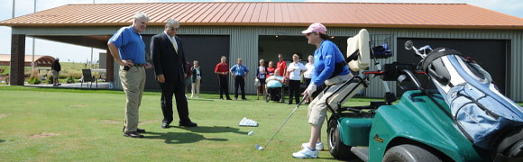 Veteran participating in a round of golf at the National Veterans TEE Tournament