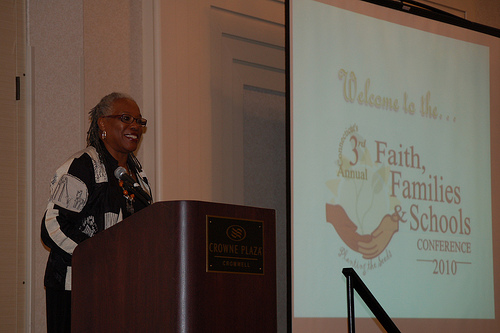 Audrey Rowe speaking at the Faith, Families and Schools Conference in CT